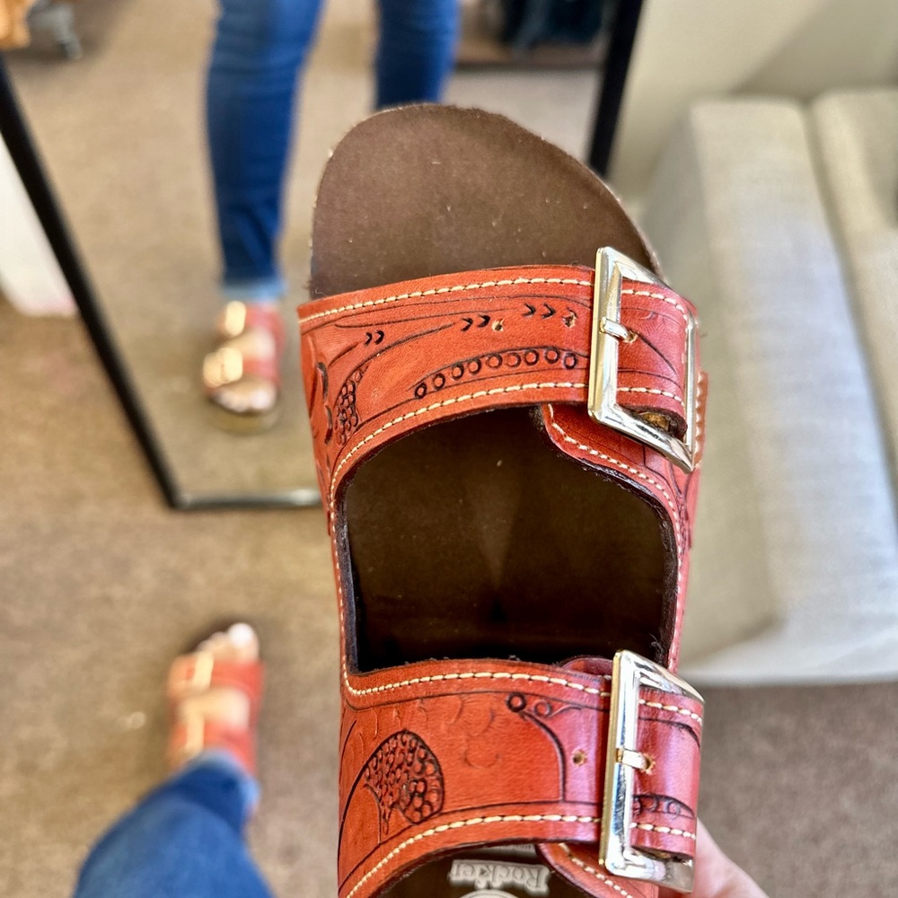 Leather Tooled Sandals